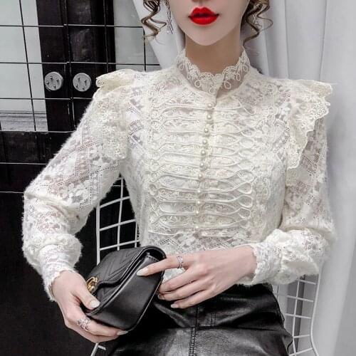 COIGARSAM Stand-up Collar Blouses