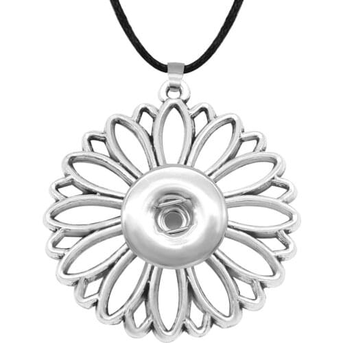 Flower 18mm 12mm Snap Button Jewelry DIY Necklace invincible envio gratis wholesale items MF554 BOBOSGIRL