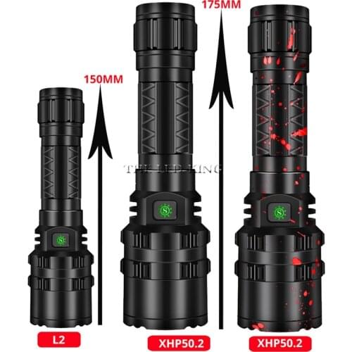 Dropshipping 80000lms Powerful LED Flashlight XHP50.2 Rechargeable Torch USB Zoom Lantern camping Hunting Lamp Use 18650 battery