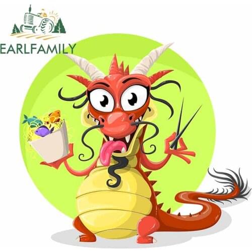 EARLFAMILY 13cm x 12.4cm For Dragon Car Repair Sticker Fashion Decal Personality Occlusion Scratch Suitable for VAN RV