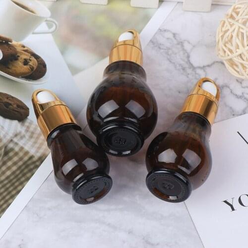 10/20/30ml essential Oil Perfume Bottles Amber Glass Dropper Bottle Empty Container Travel Refillable Bottle Transparent Brown