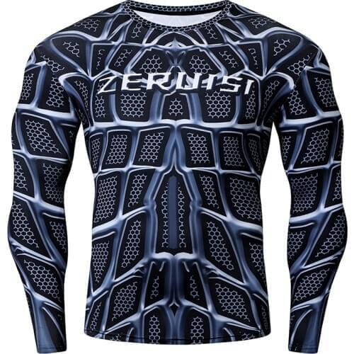 NEW Superhero Punisher Rash Guard Running Shirt Men Long Sleeve Compression Shirts Gym T-shirt Fitness Bodybuilding Sport Tops