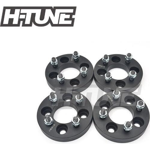 H-TUNE 4PCS Forged Aluminum Black 4x100 67.1CB 25mm Wheel Spacers Adapters fit for most 4 Lug