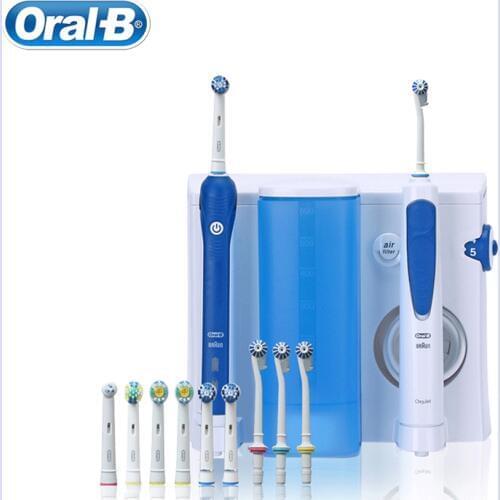 Oral B Irrigator Electric Toothbrush Family Oral Care Center 7+4 heads Plaque Remove Gume Care Dental Water Flosser Teeth White