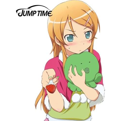 JumpTime 13cm x 7.5cm Cartoon Car Stickers Anime Oreimo Kawii Girl Kousaka Kirino Vinyl Window Wiper Decals Rear Car Styling