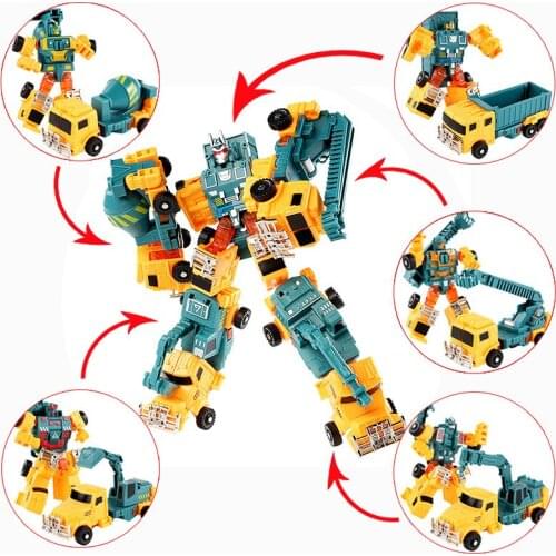 Mini Classic Robot Childrens Engineering Vehicle Deformation Toy Kid Action & Toy Figures Plastic Deformation Boys Girls Gifts