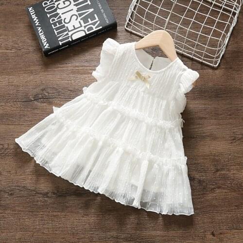 Girls Toddler Kids Dress A-line Princess Party Birthday Dress Children Girls Cute Outfit Clothes white 1-5Y