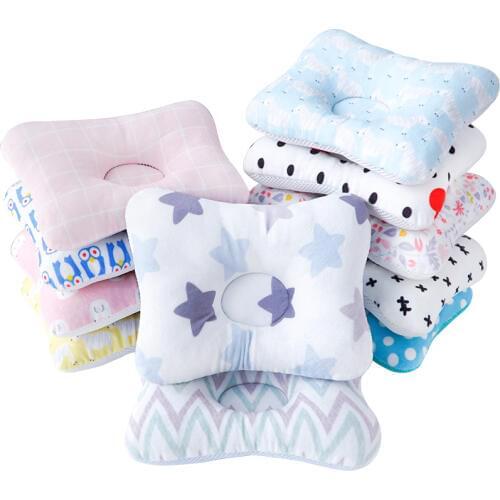 Muslinlife Head Protection Baby Cartoon Pillow Bedding Sleep Baby Pillow Kids Square Cotton Pillow Room Decoration Dropship