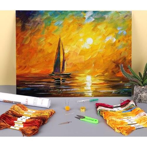 Morning Light Printed Water-Soluble Canvas 11CT Cross Stitch Patterns Embroidery DMC Threads Knitting Needlework Mulina