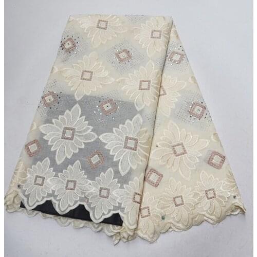 Swiss voile laces in Switzerland stones African polish cotton lace fabric 2019 high quality Nigerian man dry lace for dresses