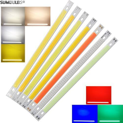 SUMBULBS DC 12V 200*10mm LED COB Light Strip 10cm 10W Lamp Blue Green Red Warm Cool White Color LED Bar Lights 12V for diy lamp