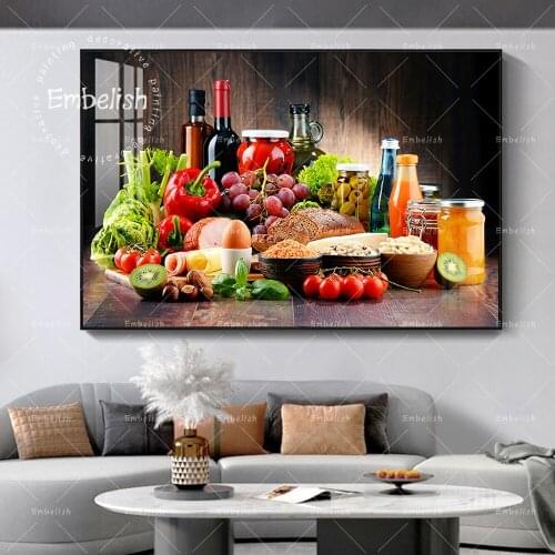 Embelish Variety Of Rrganic Food Products Kitchen Decor Pictures For Home Decor Resturant Wall Posters HD Canvas Paintings