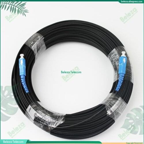 50M Outdoor Drop Cable SC UPC Simplex FTTH Drop Patch Cable Singlemode Fiber Optic Patch Cord FTTH Fiber Optic Jumper Cable