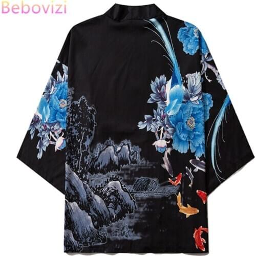 2020 Japanese Harajuku Kimono Cosplay Fashion Male and Women Cardigan Blouse Top Chinese Style Street Haori Obi Asian Clothes