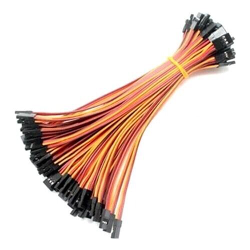 10Pcs 50cm Male to Male 3P 30 Core Filaments DuPont Wire Extension Leads For Airplane Model Serve Motor Brown-Red-Orange