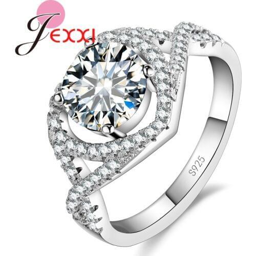 2020 Charm Unique Design Fashion 925 Sterling Silver Rings For Woman Engagement Gift Cubic Zirconia Wedding Ring Jewelry