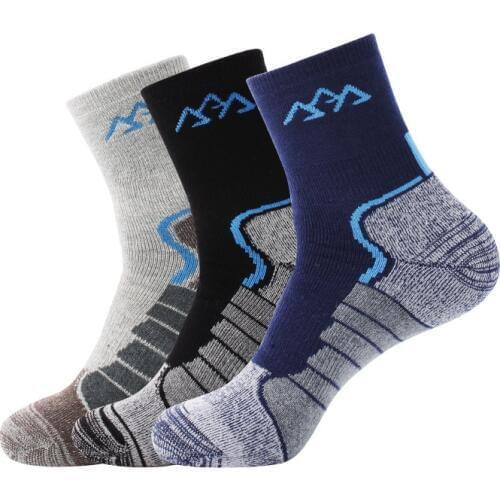 3Pairs/Lot SANTO Quick Dry Men Socks Cycling Sport Yoga Socks Outdoor For Hiking Camping Trekking Thicken Winter