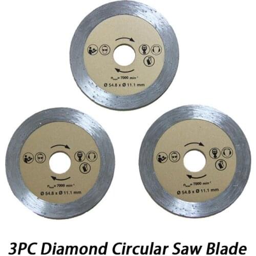 FOXBC 3PCS 54.8x11.1mm Diamond Circular Saw Blades Wood Cutting for Dremel Rotary Tool