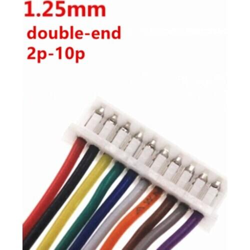 5pcs 10CM long 1.25mm pitch 2/3/4/5/6/7/8/9/10P Wire harness electronic wires