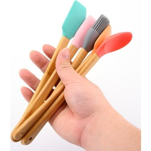 5Pcs/Set Silicone Spatula Spoon Batter Scraper Butter Cream Cake Smoother Polisher Mixer Oil Brush Shovel Butter Baking Tools