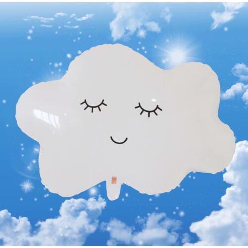 50pcs White Smiling Cloud Foil Balloons Helium happy Birthday Party Baby Shower Wedding Anniversary Decoration Party Supplies