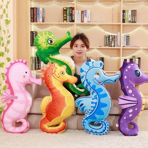 85cm Lovely Hippocampus Plush Toys Fish Stuffed Soft Cute Animals Pillow Sea Horse Doll For Girls Kids Birthday Gifts