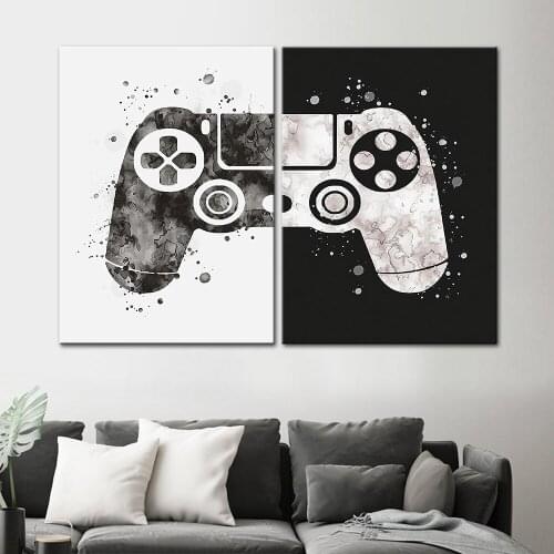 Watercolor Gamepad Canvas Painting Abstract Art Boy Game Consoles Toy Poster Living Room Bedroom Wall Art Decoration Pictures