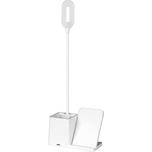 Wireless Charging Desk Lamp with Pen Holder Phone Stand Flexible Gooseneck Reading Bedside Light for Home Office Travel