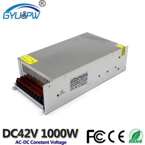 Single Output DC Power Supply 42V 12V 24V 36V 48V 1000W Transformer 110V 220V AC DC42V SMPS For LED Light CNC Router Motor