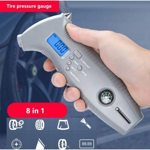 Digital Micrometer for Auto Measuring Tools Multifunction Digital Tire Pressure Gauge LCD Backlight Electronic Manometer Tyre