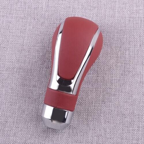 CITALL Car Gear Stick Shift Knob Shifter Lever Red PU Leather Manual Automatic Transmission Universal