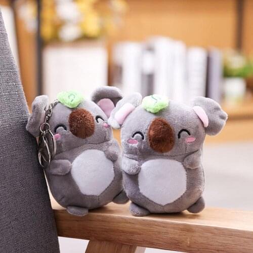 Decorative Koala Pendant Premium Texture Furry Stuffed Koala Plush Keychain for Key