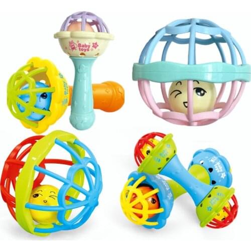 Bearoom Baby Rattles Mobiles Fuuny Baby Toys Intelligence Grasping Gums Soft Teether Plastic Hand Bell hammer Educational Gift