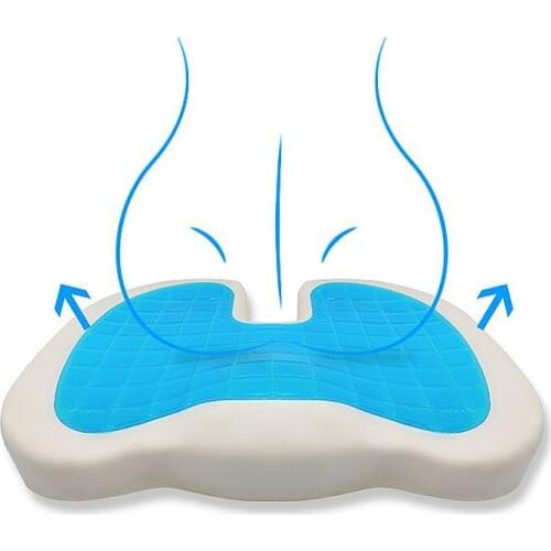 Plush Cushion Gel Memory Foam Seat Cushion U Type Cooling Effect Orthopedic Coccyx Sciatica Tailbone Relief for Office Chair Car