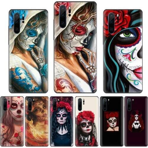 Hot Catrinas and skull phone Case cover Shell For Huawei Honor view 7a5.45inch 7c5.7inch 8x 8a 8c 9 9x 10 20 10i 20i lite pro