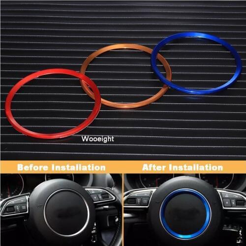 Wooeight 3.25" ID Car Interior Aluminium Alloy Steering Wheel Ring Cover Trim Decorative Fit For Audi A1 A3 A4 A5 A6 A7 Q3 Q5 TT