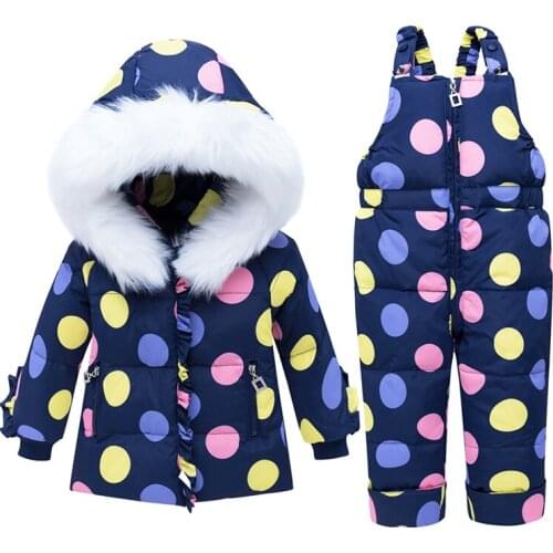 Children Clothing Set Winter -30 Degree Russian Kids Snowsuit Duck Down Jacket for Girl Boy Coat + Pants Thicker Baby Parka Suit