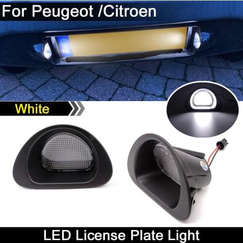 2Pcs For Citroen C1 2005-2013 For Peugeot 107 2005-2014 High Brightness White LED License Plate Light Number Plate Lamp