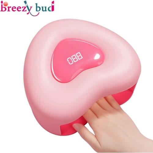 180W Heart-shaped Lamp Nail Dryer 53 LED Light Chips Nail Gel Polish Dryer Curing Lamp Manicure Pedicure Nail Art Salon Tool