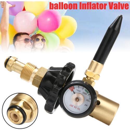 Helium Latex Balloon Inflator Air Flow Regulator with Valve Gauge for G5/8 Tank Valves 3000PSI