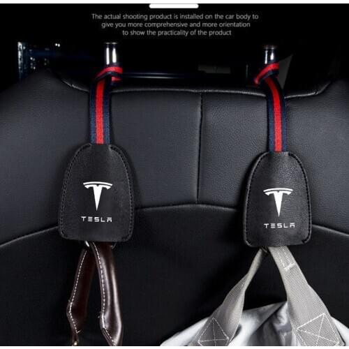 Car sticker seat modified decorative hook leather For tesla model 3 S X Y accessories