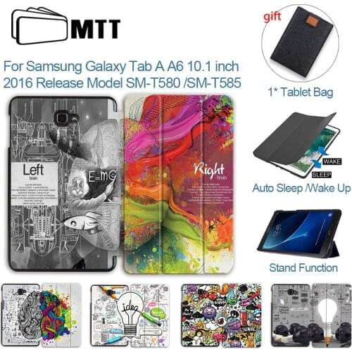 MTT 2016 Case for Samsung Galaxy Tab A A6 10.1 inch SM-T580 T585 PU Leather Magnetic Flip Stand Cover Smart Tablet Case Funda