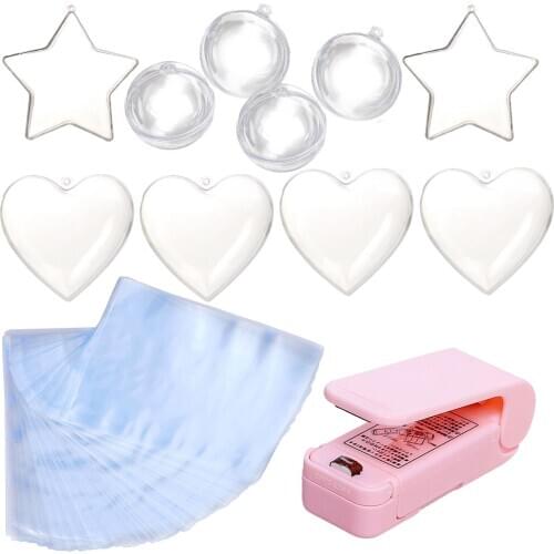 61PCS DIY Bath Bomb Handmade Soap Making Tools Kit with Shrink Bags Molds Heat Sealer for Kids DIY Craft Christmas Supplies