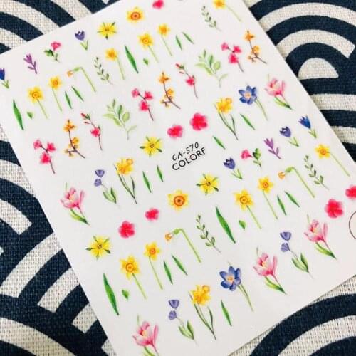 CA-570 NEWEST flower JAPAN DESIGNS CROSS 3d nail art stickers decal template diy nail tool decorations
