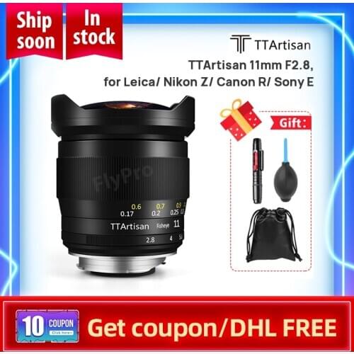 TTArtisan 11mm F2.8 Full Fame Fisheye Lens for Leica L Mount Cameras Like Leica T Leica TL Leica TL2 Leica CL -Black