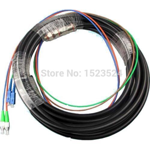 Outdoor 3 Meters 4 Core SM SC/UPC-FC/APC Fiber Optical Waterproof Jumper Cable Patch Cord Pigtail