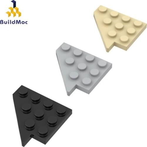 BuildMOC 3936 4x4 special shape bevel edge board (left) ldd 3936 For Building Blocks Parts DIY Const