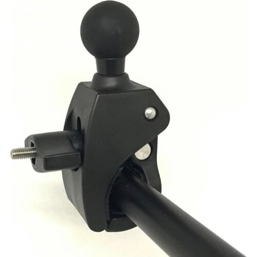 Plastic Motorcycle Handlebar Clamp Bike Rail Mount Base with Rubber 1 inch Ball Mount for Gopro Mount DSLR Smartphones