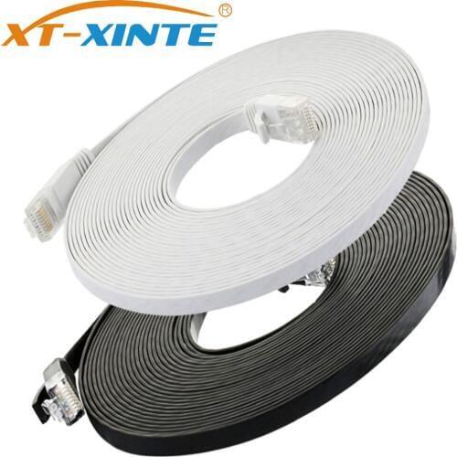 High Quality 1x 10M Flat Cat6 Patch Cable Network Ethernet Internet Network Cable RJ45 LAN Cord 32AWG for Computer Router Laptop