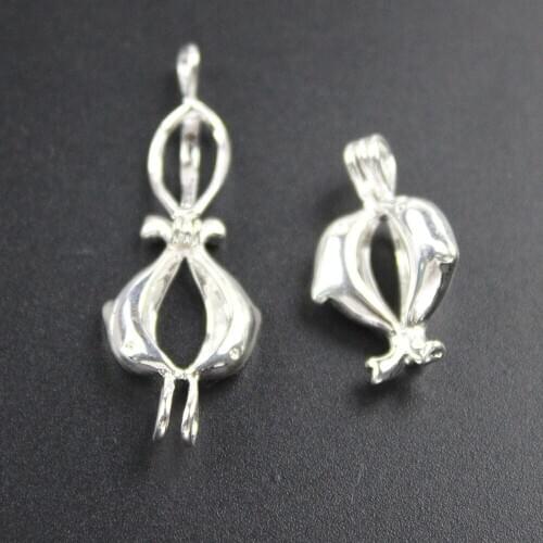 22*14mm,Dolphin Essential Oil Diffuser Pearl Cage Pendant,Aromatherapy Locket Necklace Volcanic Setting Lava Stone Jewelry,HM